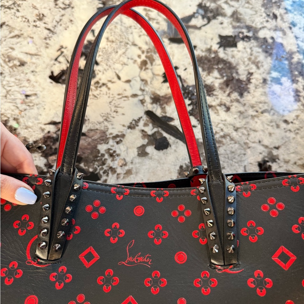 Christian Louboutin Large Cabata Loubinthesky Red and Black Tote Bag LIKE NEW! - Picture 3 of 14